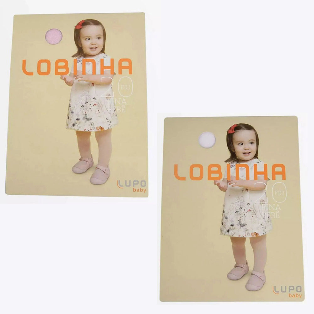 Meia-Calça Fio 20 Fina Bebê Menina Lisa Lobinha - Lupo