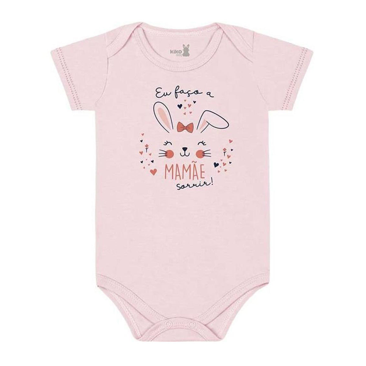Body Manga Curta Bebê Menina Faço a Mamãe Sorrir - Kiko Baby