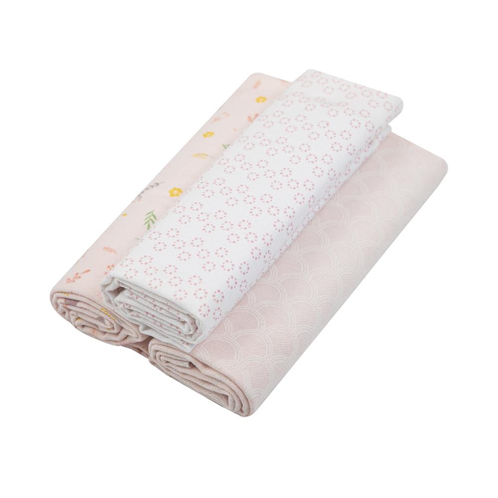 Cueiro Flanelado Estampado 1,0Mx80CM C/3 UN Tulipa - Papi