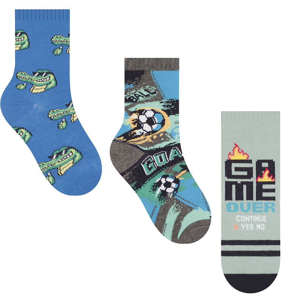 Meia Cano Médio Infantil Estampada Menino - Selene