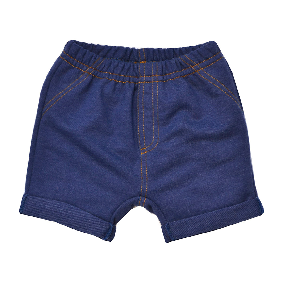 Short Menino Moletinho Jeans Marinho - Tilly Baby