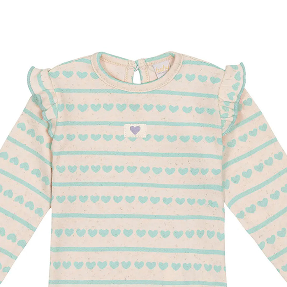 Body Manga Longa Bebê Menina Corações - Abrange