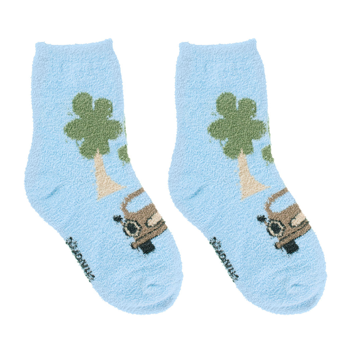Meia Felpuda Infantil Menino 31-34 Azul Carro - Pimpolho