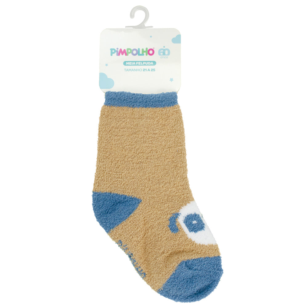 Meia Felpuda Bebê Menino 21-25 Cachorro - Pimpolho