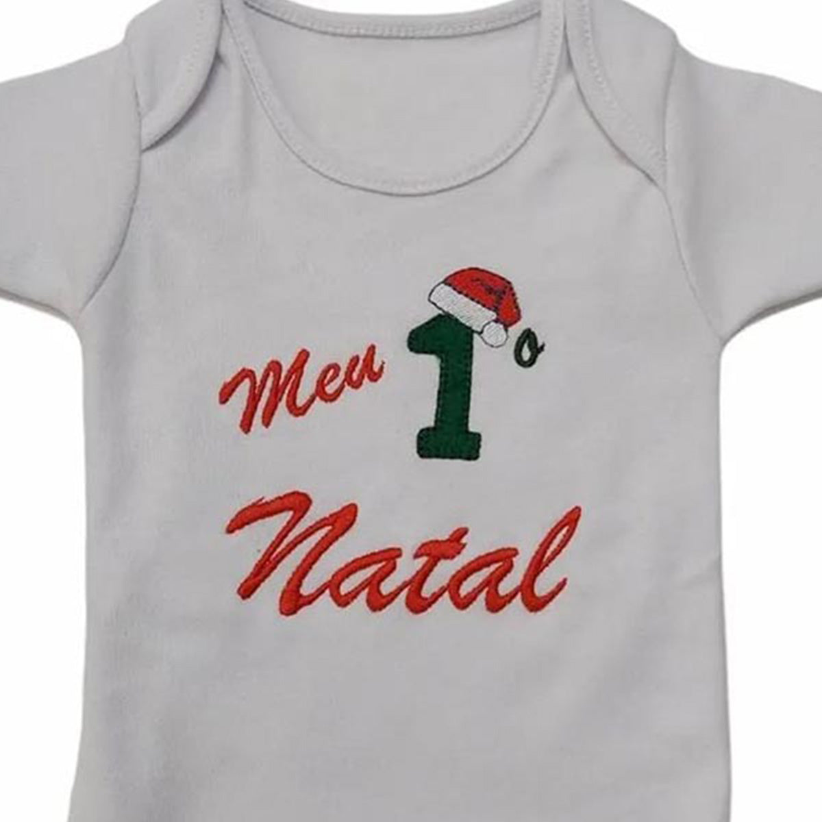 Body Manga Curta Bebê Meu Unissex Primeiro Natal - Fofinho