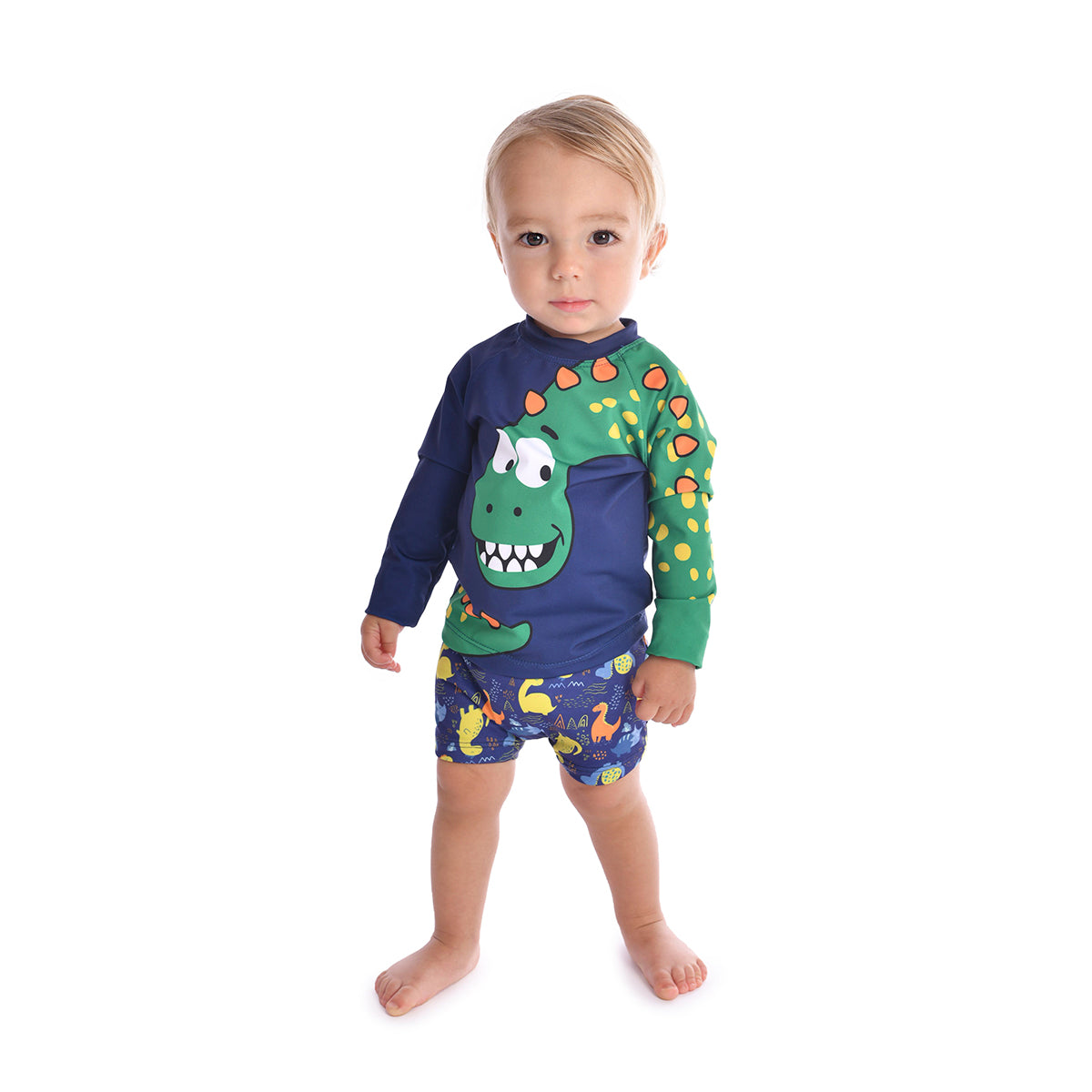 Camiseta Blusa C/ Proteção UV 50+ Dino Marinho - Everly