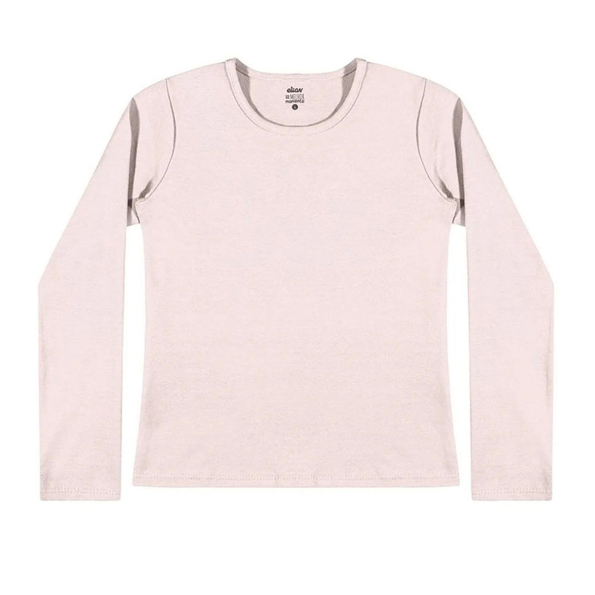 Blusa Básica Infantil Menina em Cotton Leve Rosa Bebê - Elian