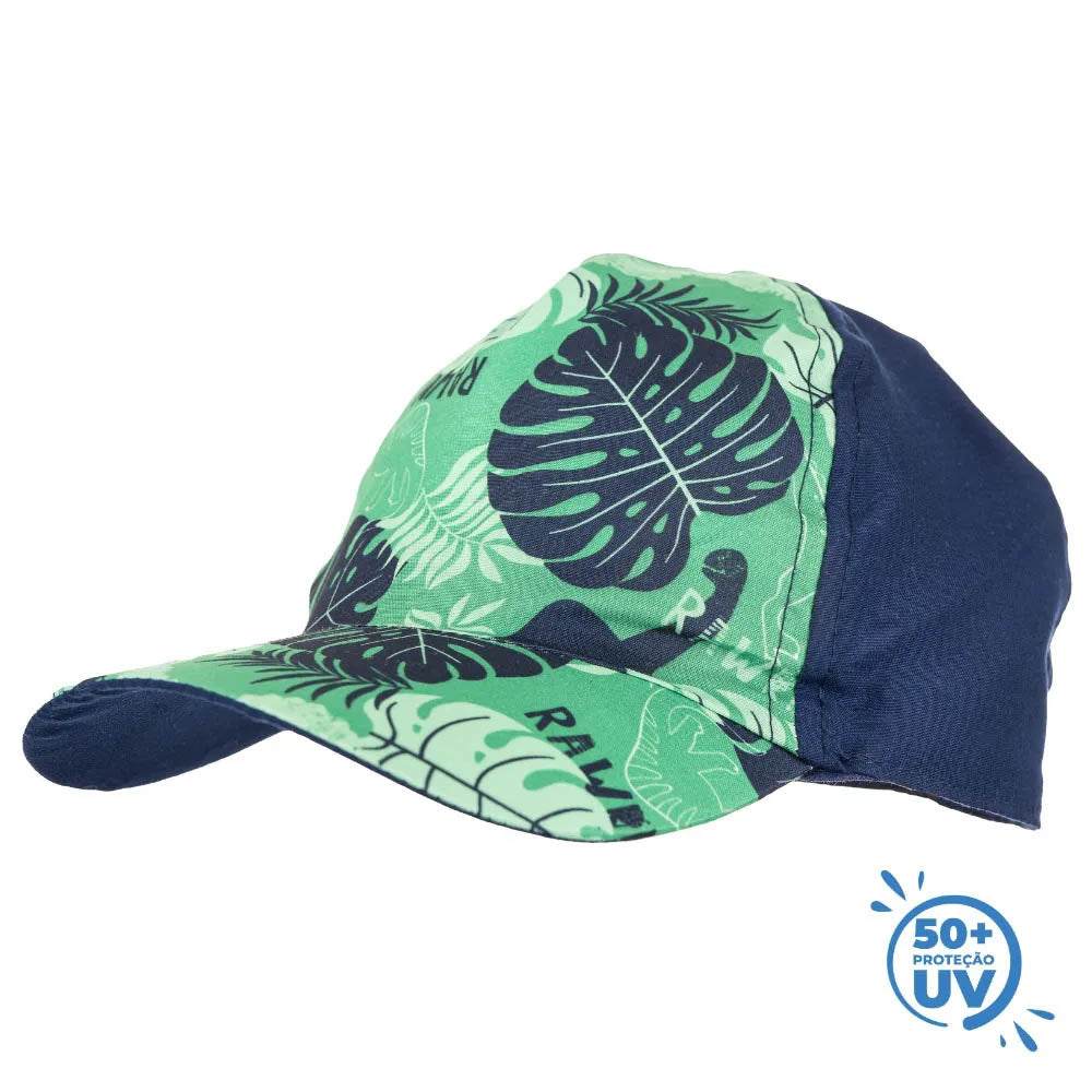 Boné Infantil Com Proteção UV 50+ Dinossauro - Everly