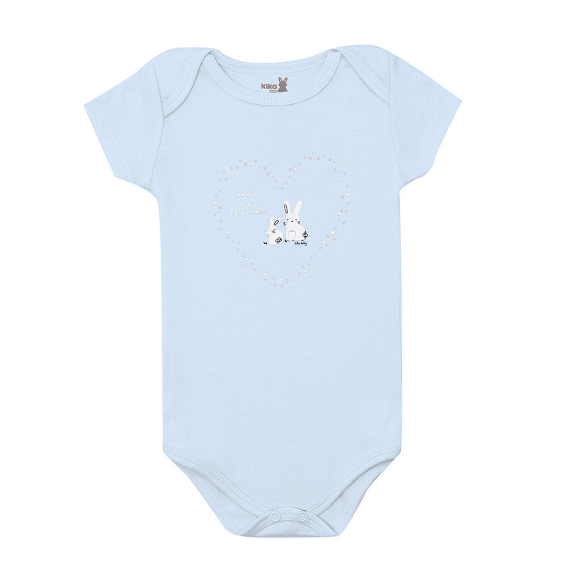 Body Manga Curta Bebê Menina Coelhos - Kiko Baby