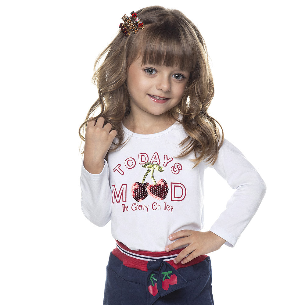 Blusa Manga Longa Infantil em Cotton Cherry - Have Fun