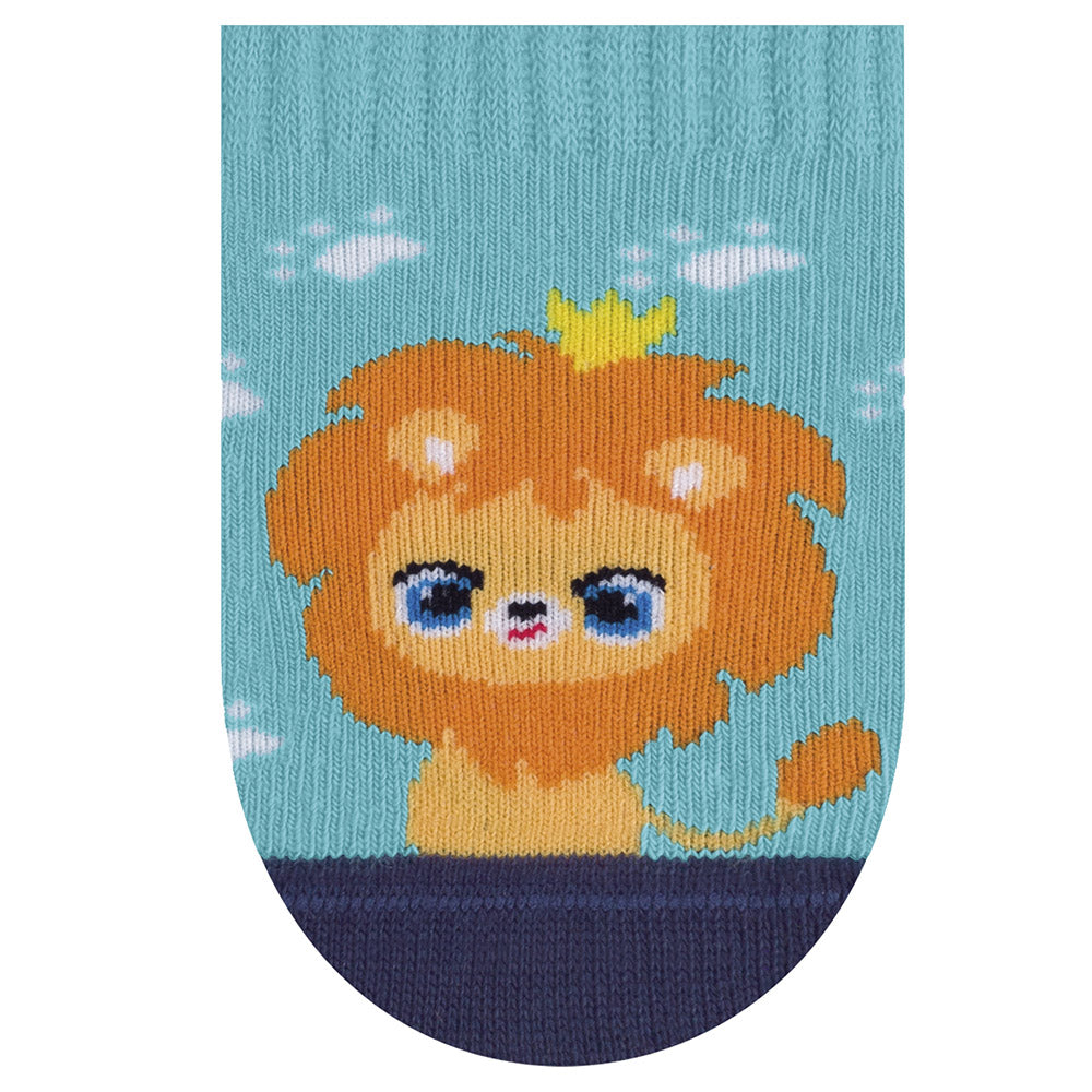 Meia Cano Médio Bebê Menino RN 0-5 Meses Leão - Selene