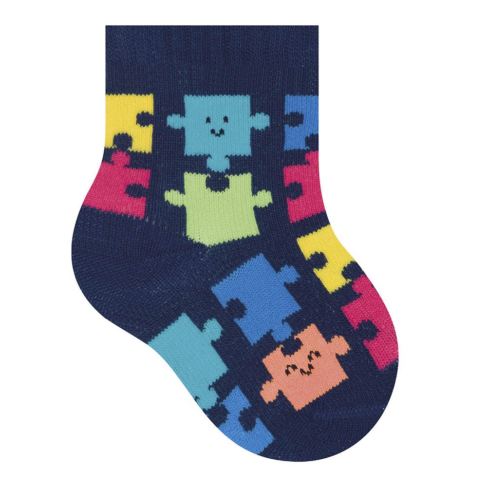 Meia Cano Médio Bebê Menino RN 0-5 Meses Cores - Selene