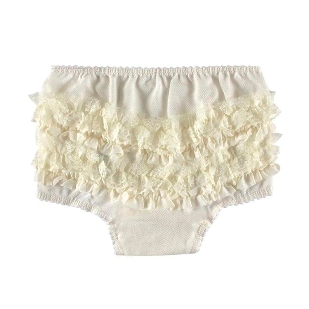 Calcinha Bebê Piquê Rendada - Everly