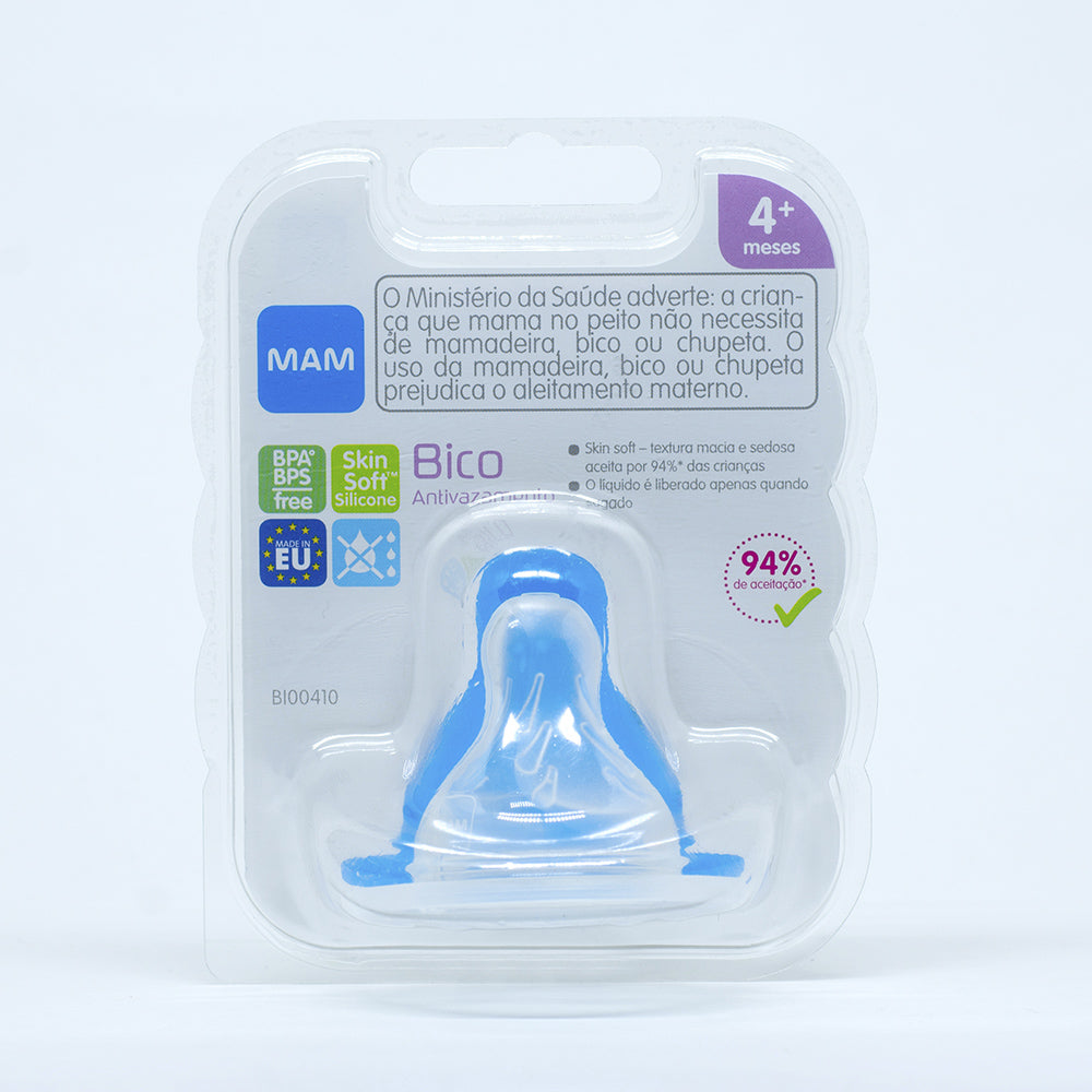 Bico Mamadeira Antivazamento (Fluxo Rápido) 4+ Meses - MAM