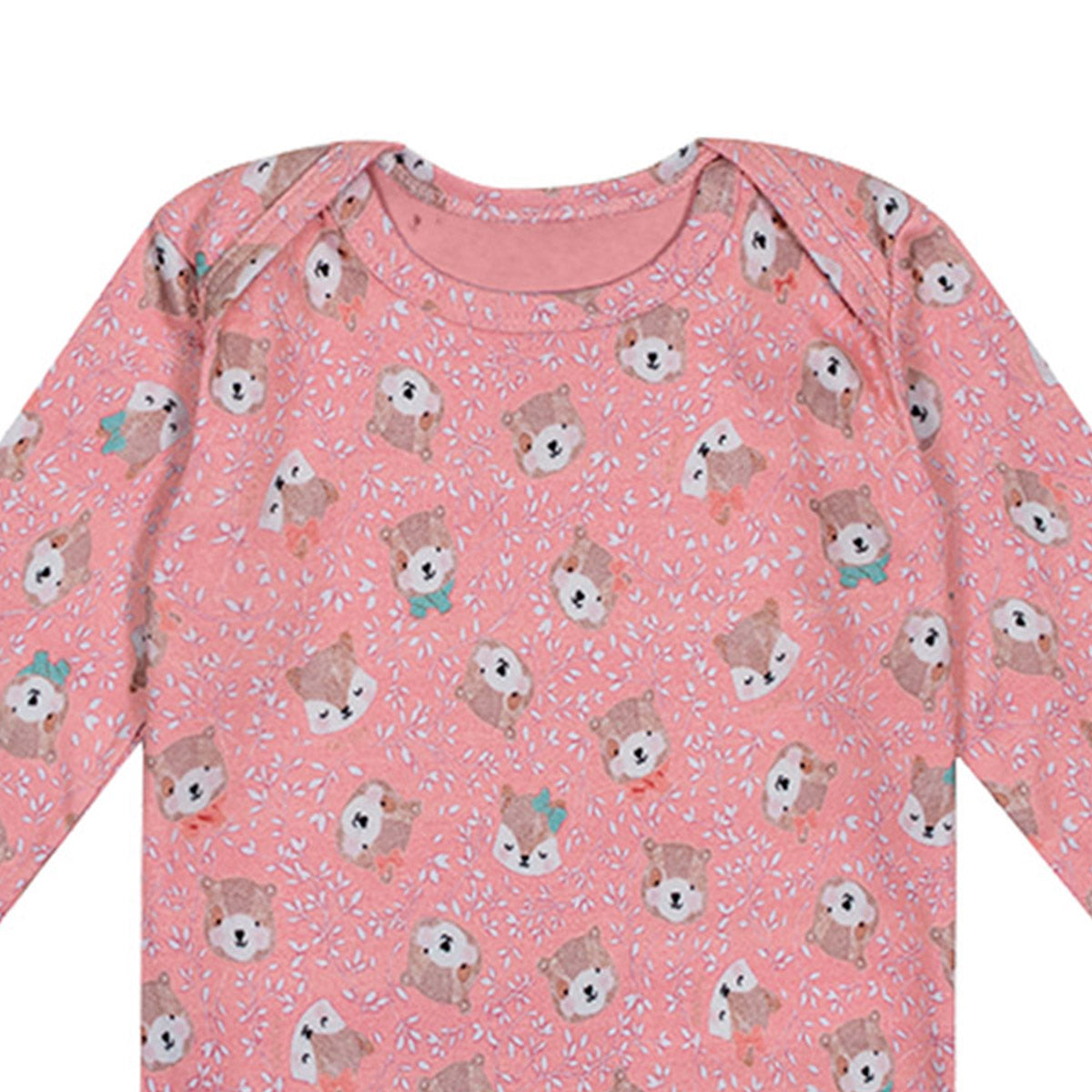 Body Manga Longa Bebê Menina Ursinhos - Kiko Baby