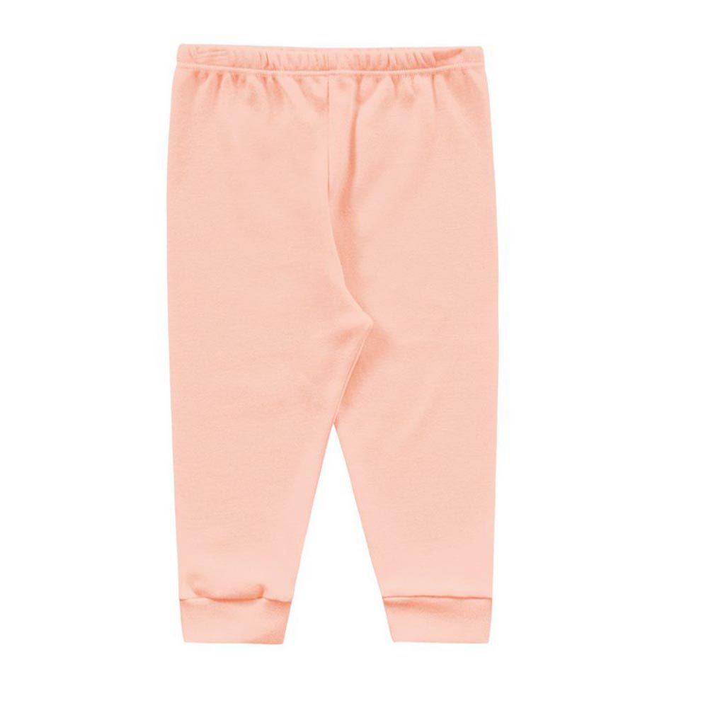 Calça Bebê Suedine Punho Simples Salmão - Kiko Baby