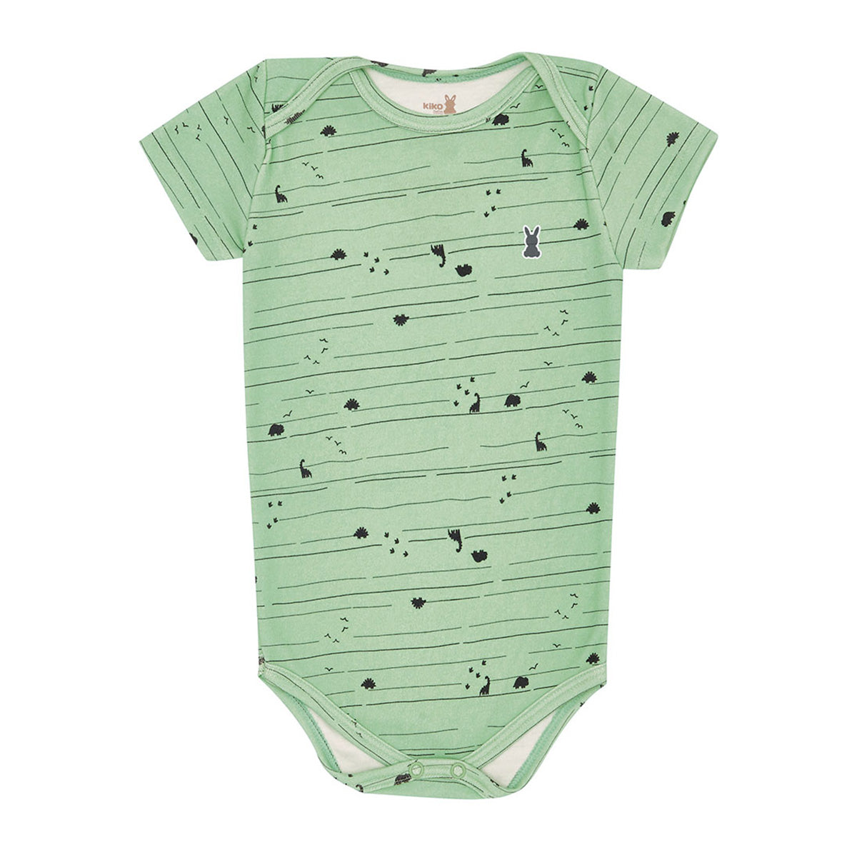 Body Manga Curta Bebê Menino Dinos - Kiko Baby