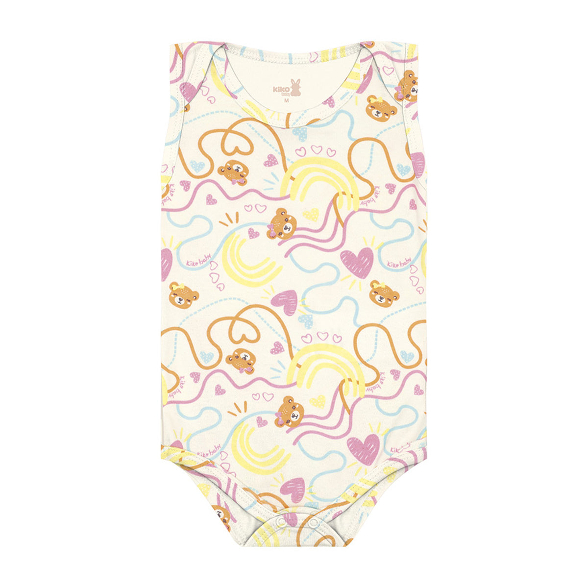 Body Regata Bebê Menina Suedine Ursinhas - Kiko Baby