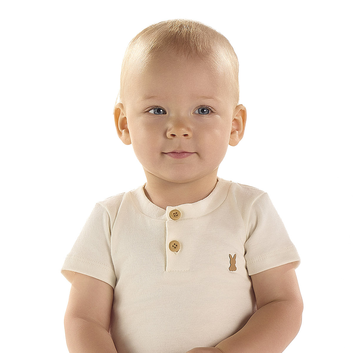 Body Manga Curta Bebê Menino Gola Portuguesa - Kiko Baby