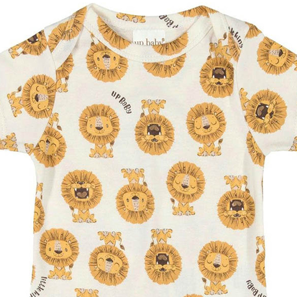 Body Manga Curta Bebê Menino Leão - Up Baby