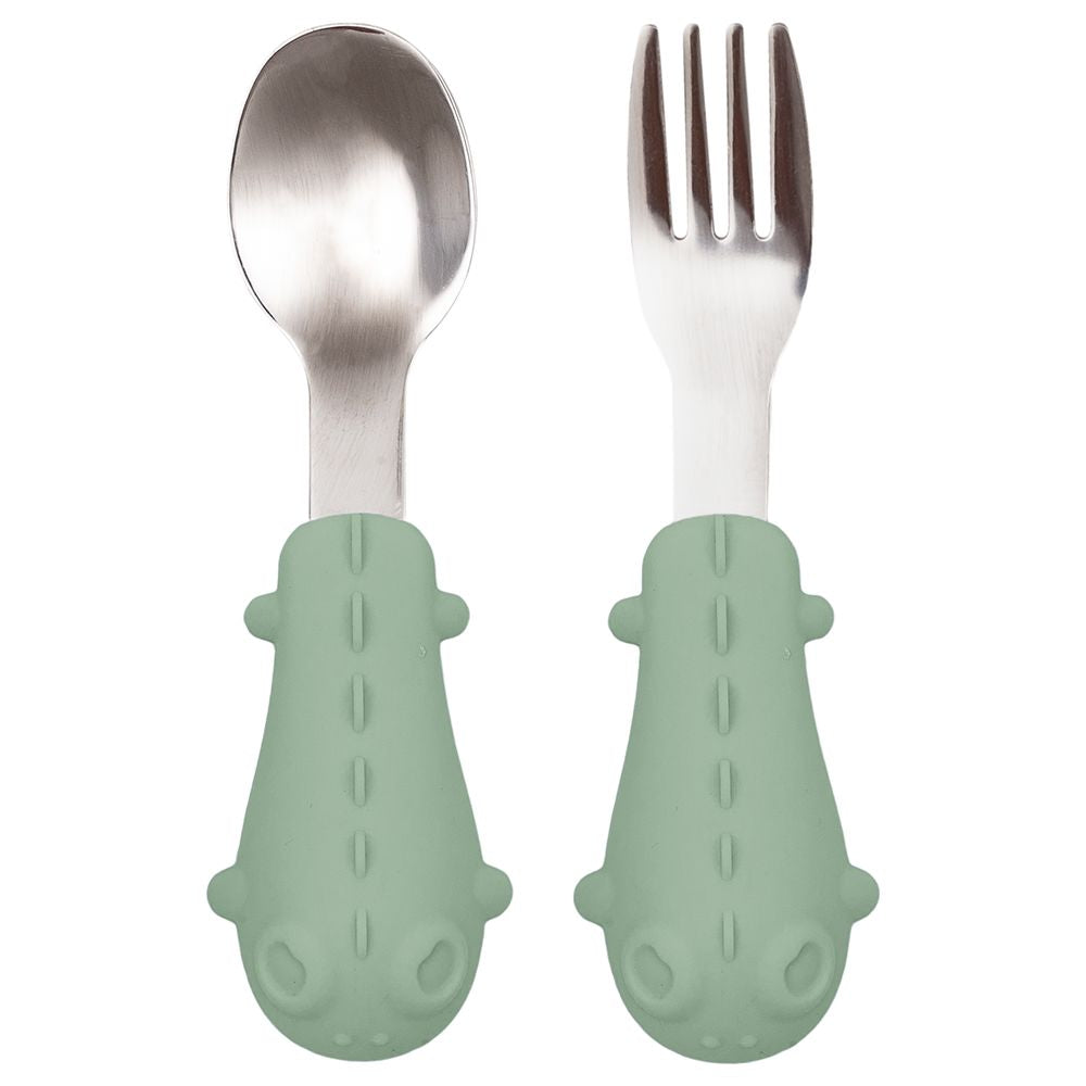 Kit Talher Bebê em Silicone e Inox (6m+) - Buba