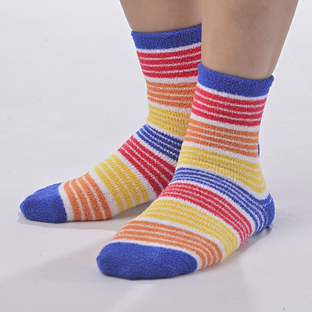 Meia Felpuda Infantil Menino 31-34 Marinho Listras - Pimpolho