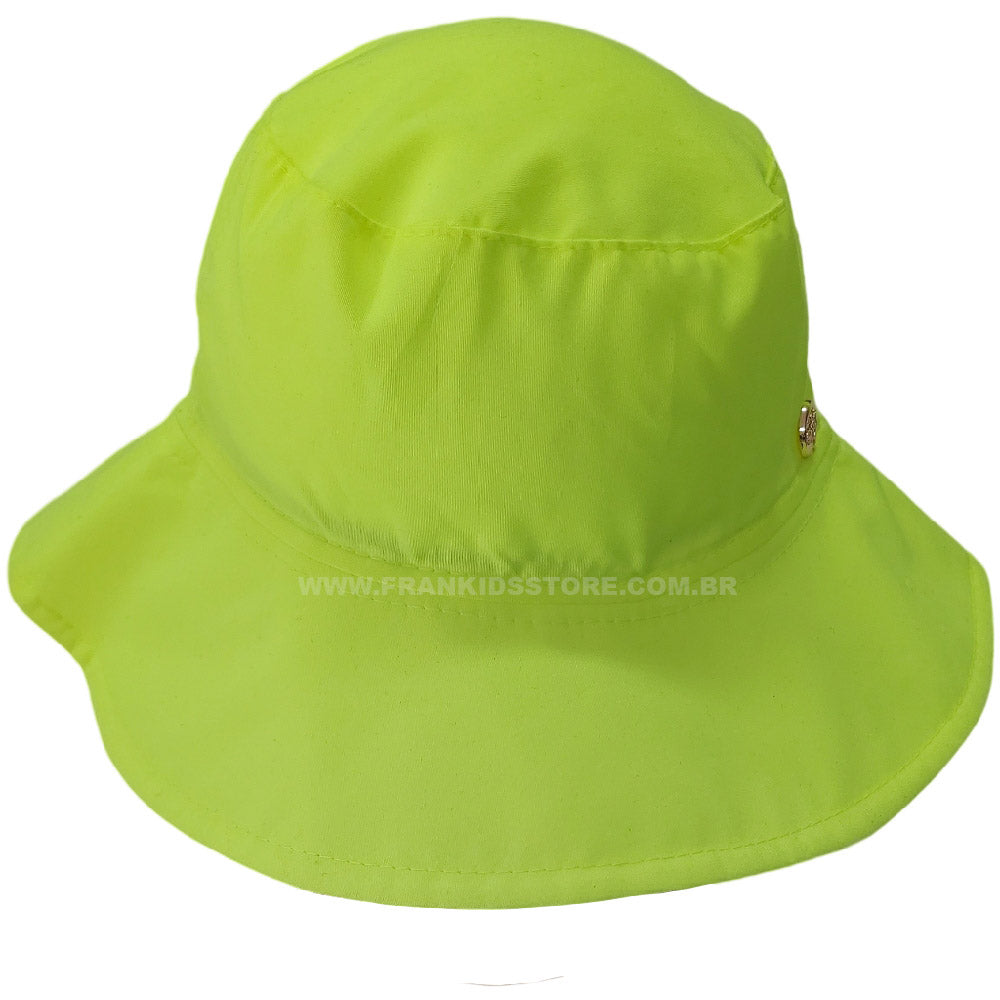 Chapéu Infantil Com Proteção UV 50+ Liso Amarelo Neon - Everly