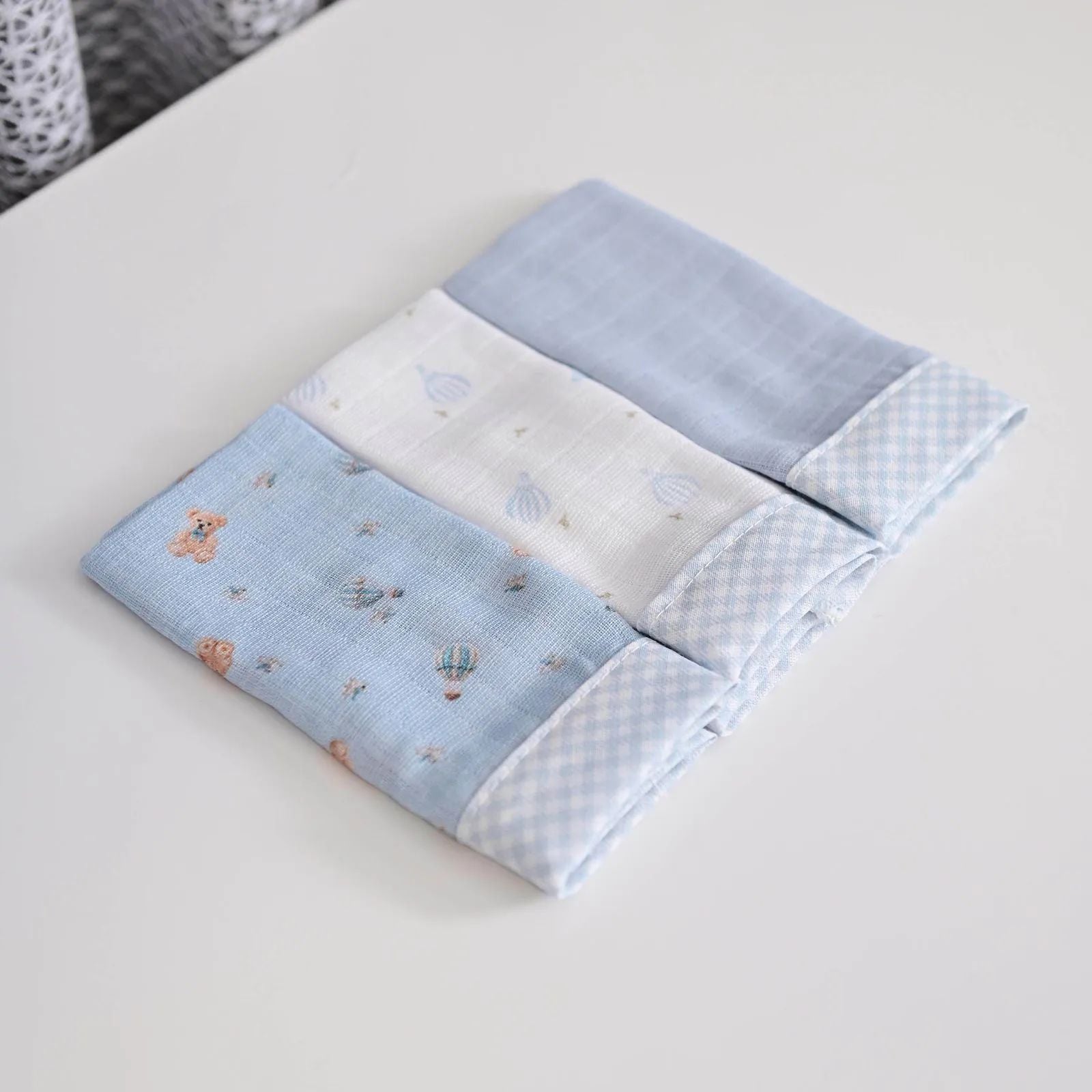 Pano de Boca Bebê 03 Unidades 34CMX40CM Urso - Baby Joy