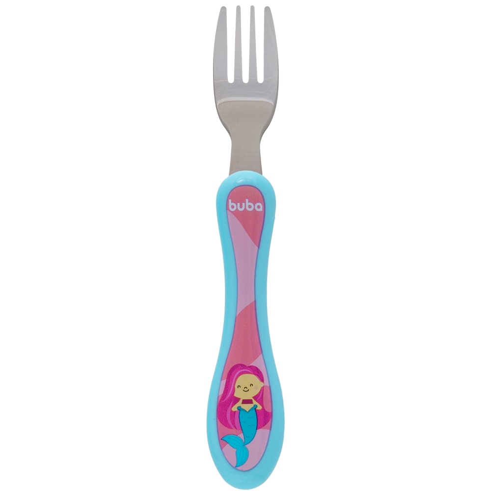 Kit Talher Para Bebê Colher e Garfo Aventuras Sereia - Buba