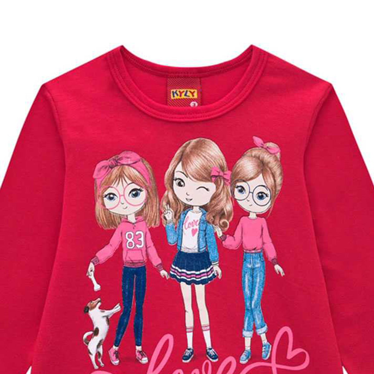 Blusa em Meia Malha Estampa Love - Kyly