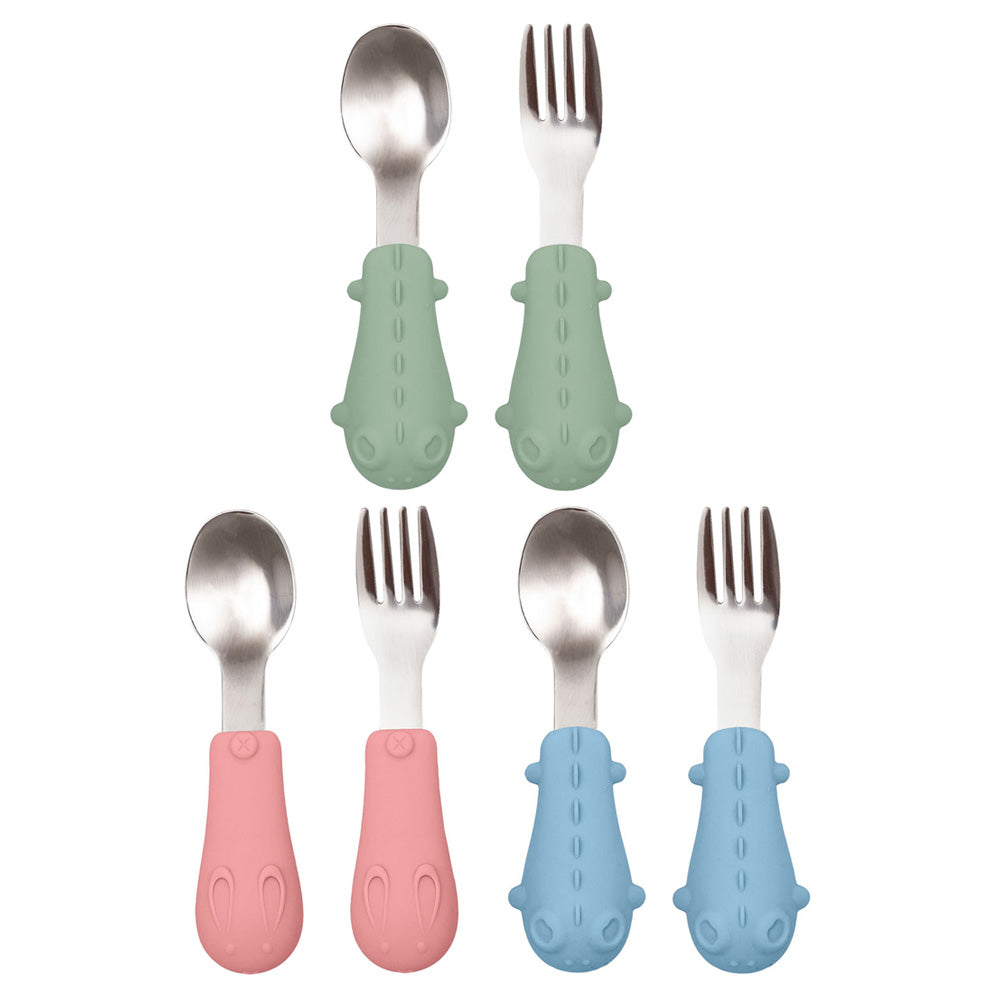Kit Talher Bebê em Silicone e Inox (6m+) - Buba