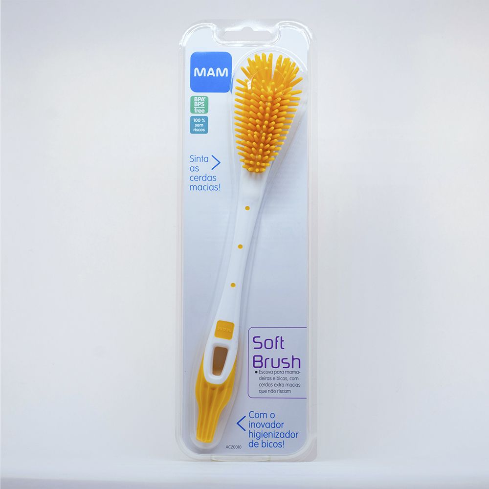 Escova Para Mamadeiras e Bicos Soft Brush Amarelo - MAM