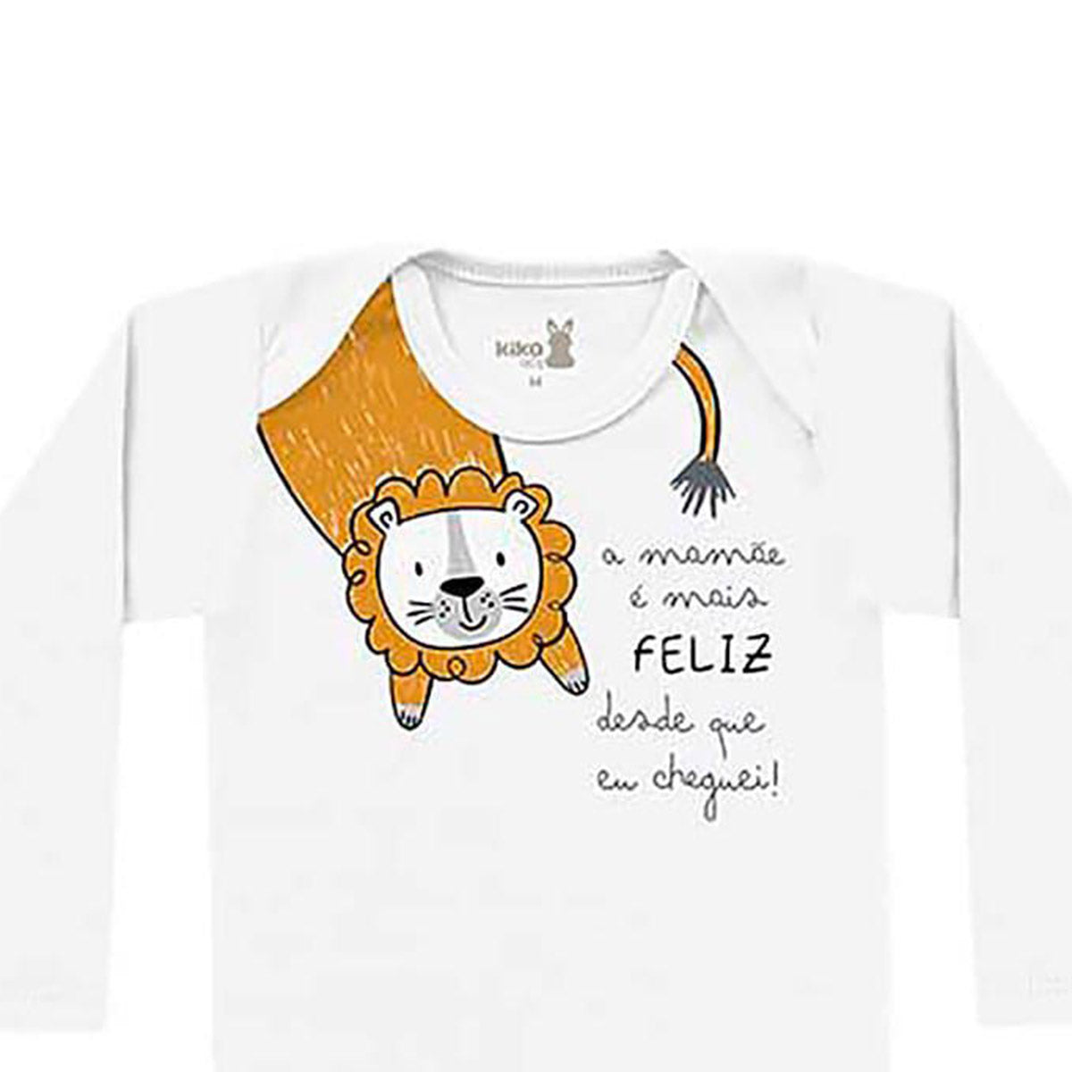 Body Manga Longa Bebê Menino Mamãe Feliz - Kiko Baby