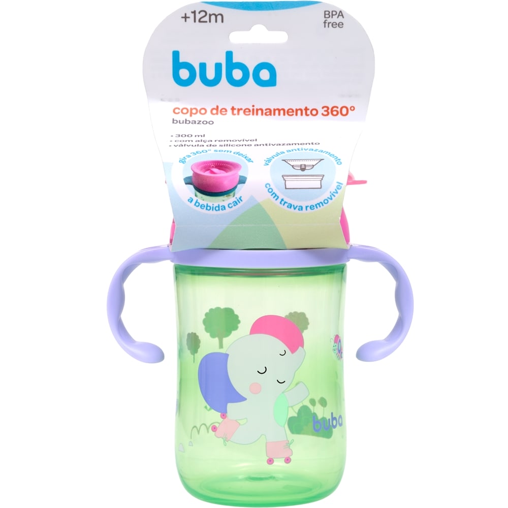 Copo de Transição Antivazamento Bebê 360º Buba Zoo Elefante - Buba