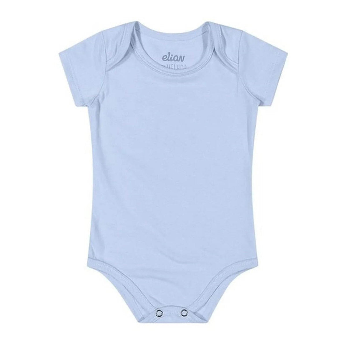 Body Manga Curta Bebê Unissex Liso em Cotton - Elian