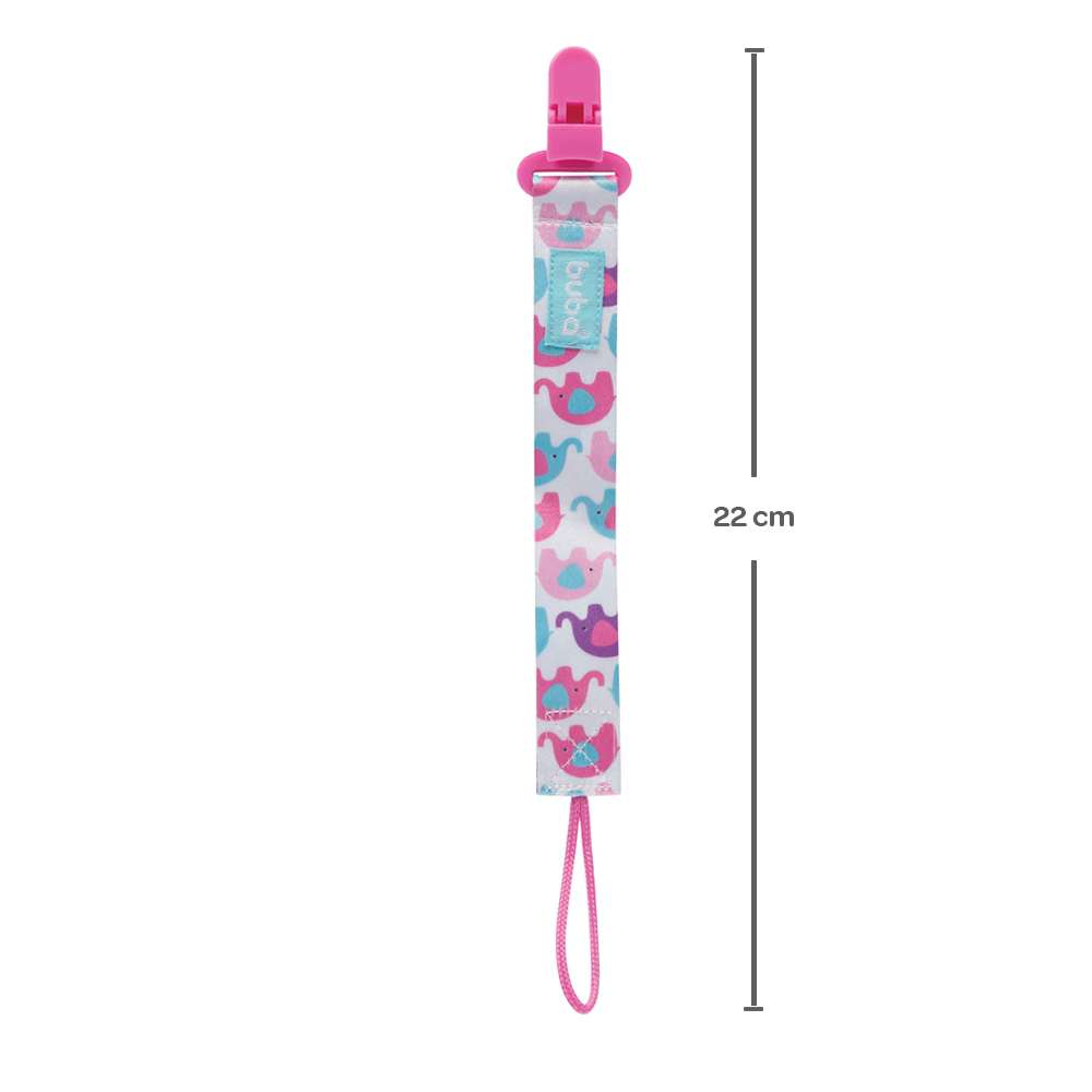 Prendedor de Chupeta Elefantinho Rosa - Buba