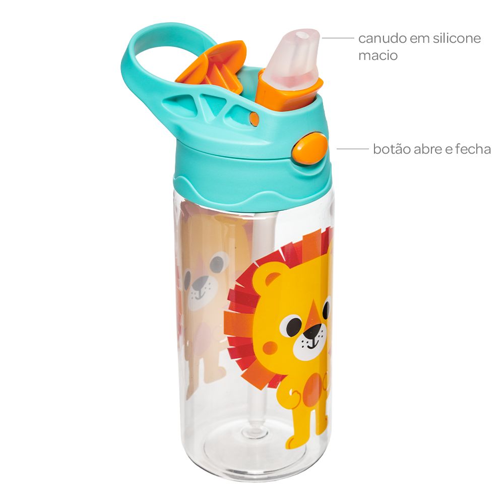 Garrafa Infantil 450ml em Tritan Buba Zoo Leão - Buba