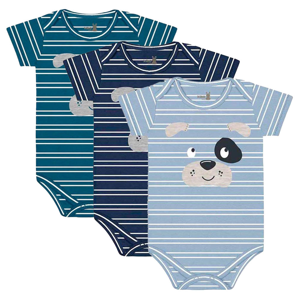 Body Manga Curta Suedine Cachorrinho Com Bordado - Kiko Baby