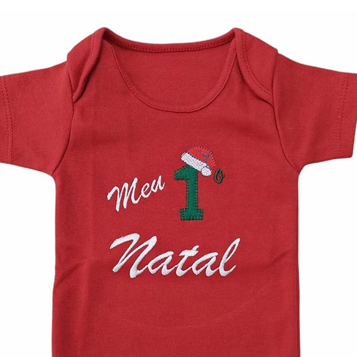 Body Manga Curta Bebê Unissex Primeiro Natal - Fofinho