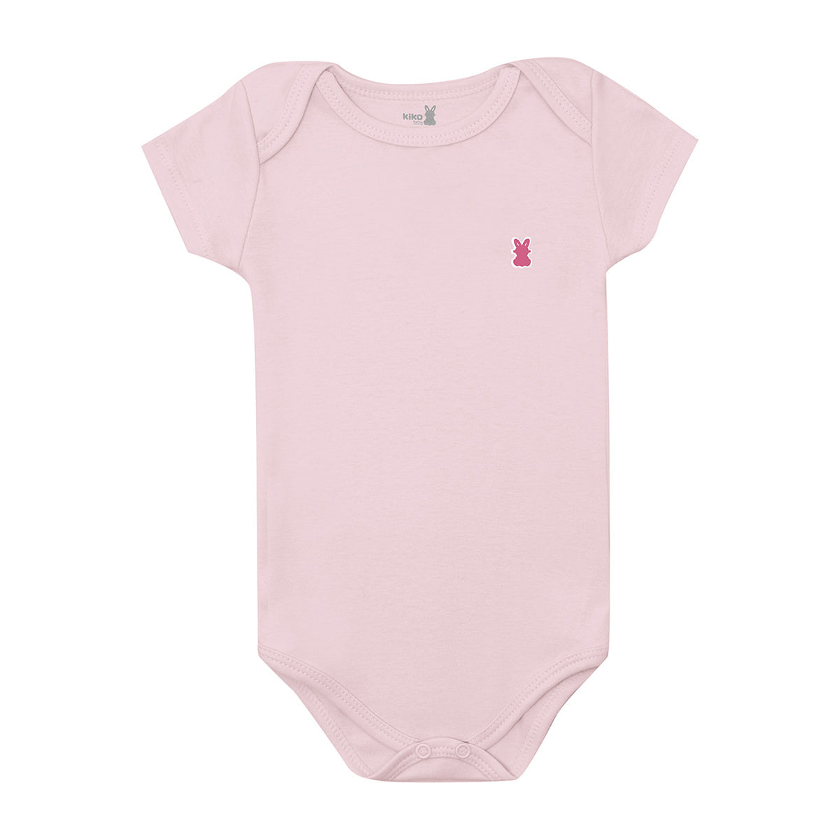 Body Manga Curta Bebê Unissex Liso em Suedine - Kiko Baby
