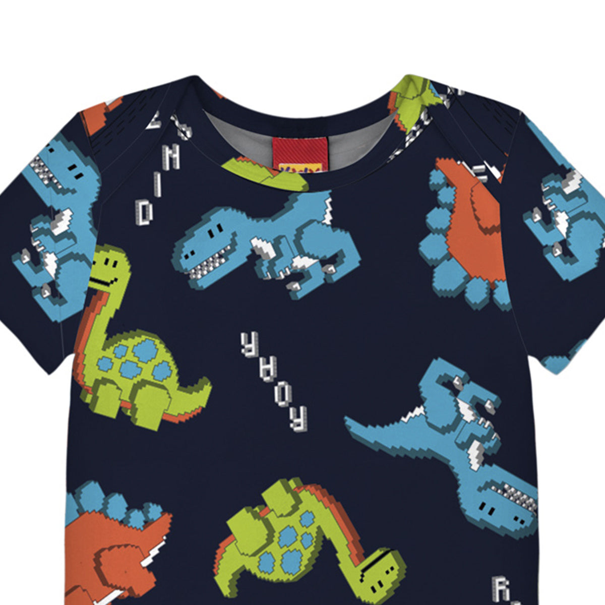 Body Manga Curta Bebê Menino Dinos - Kyly