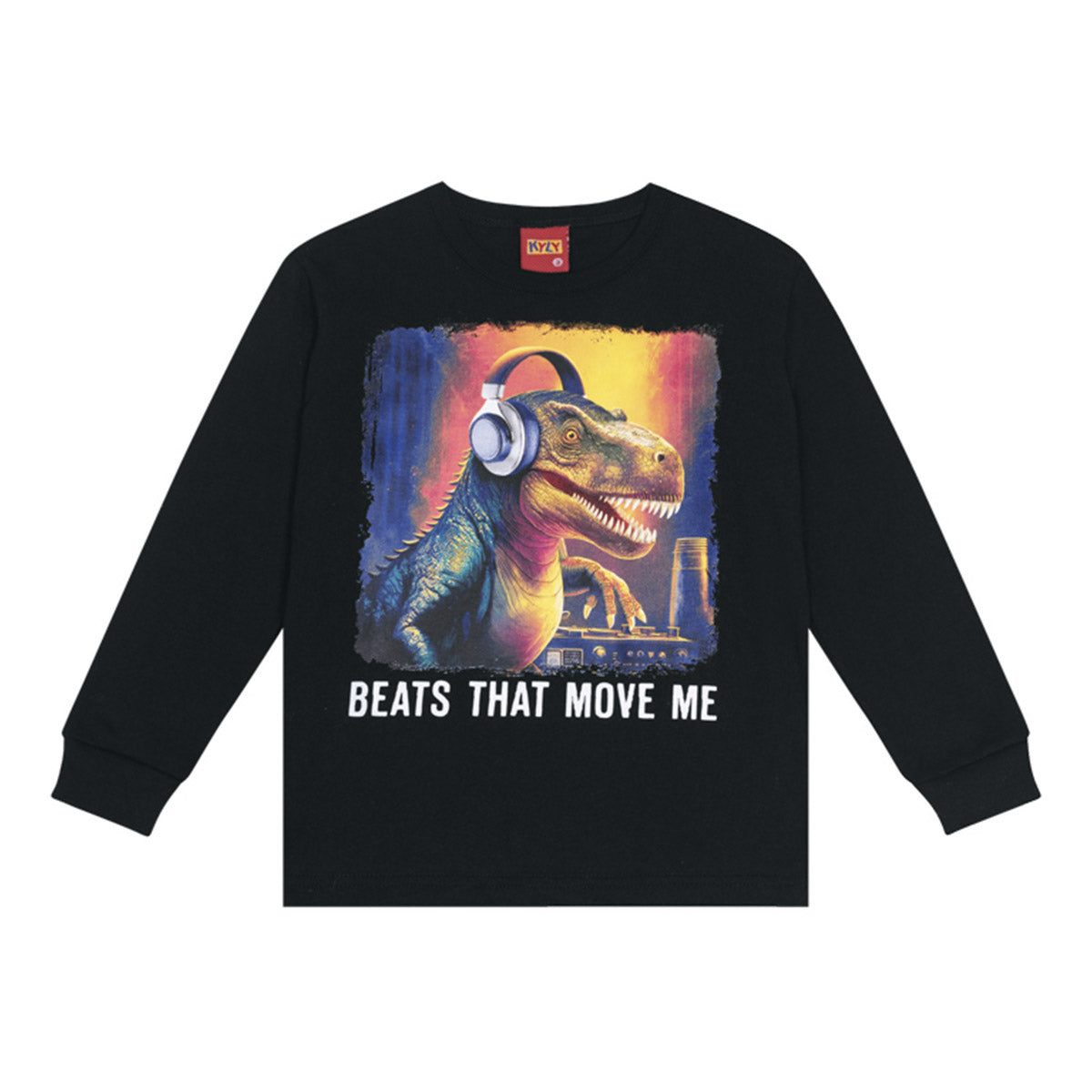 Camiseta Manga Longa Infantil Meia Malha Dino - Kyly