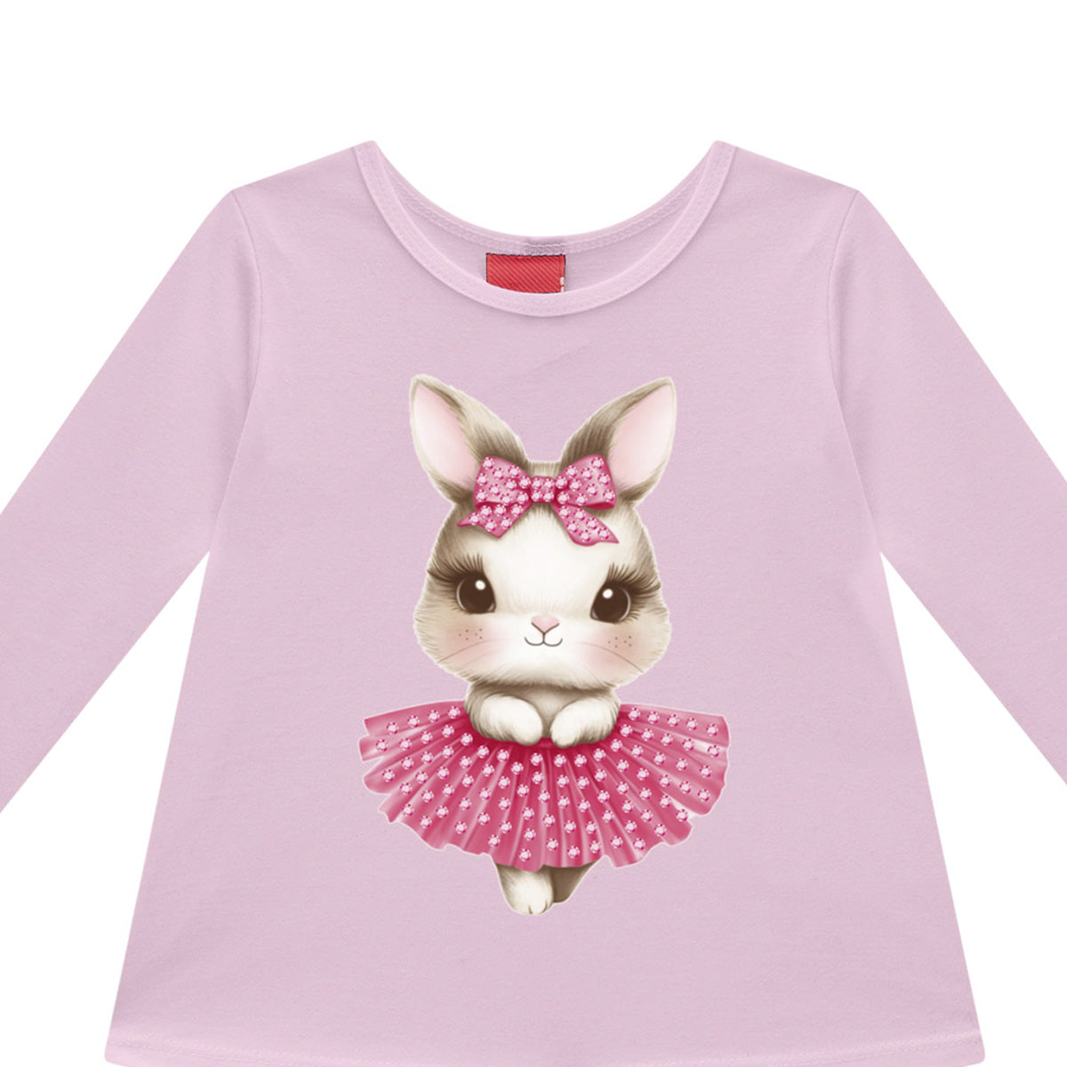 Blusa Infantil Menina Manga Longa em Cotton Coelhinha - Kyly