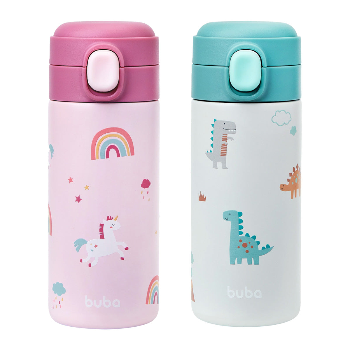 Garrafa Térmica Infantil Inox C/ Canudo 320ml Magic - Buba