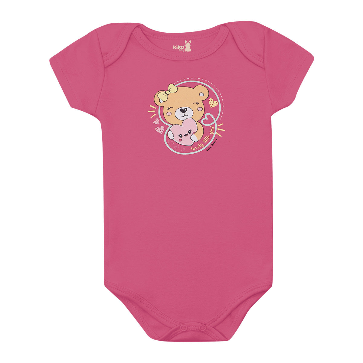 Body Manga Curta Bebê Menina Ursinhas - Kiko Baby