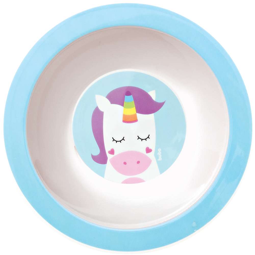 Prato Bebê Infantil Bowl Animal Fun Unicórnio - Buba
