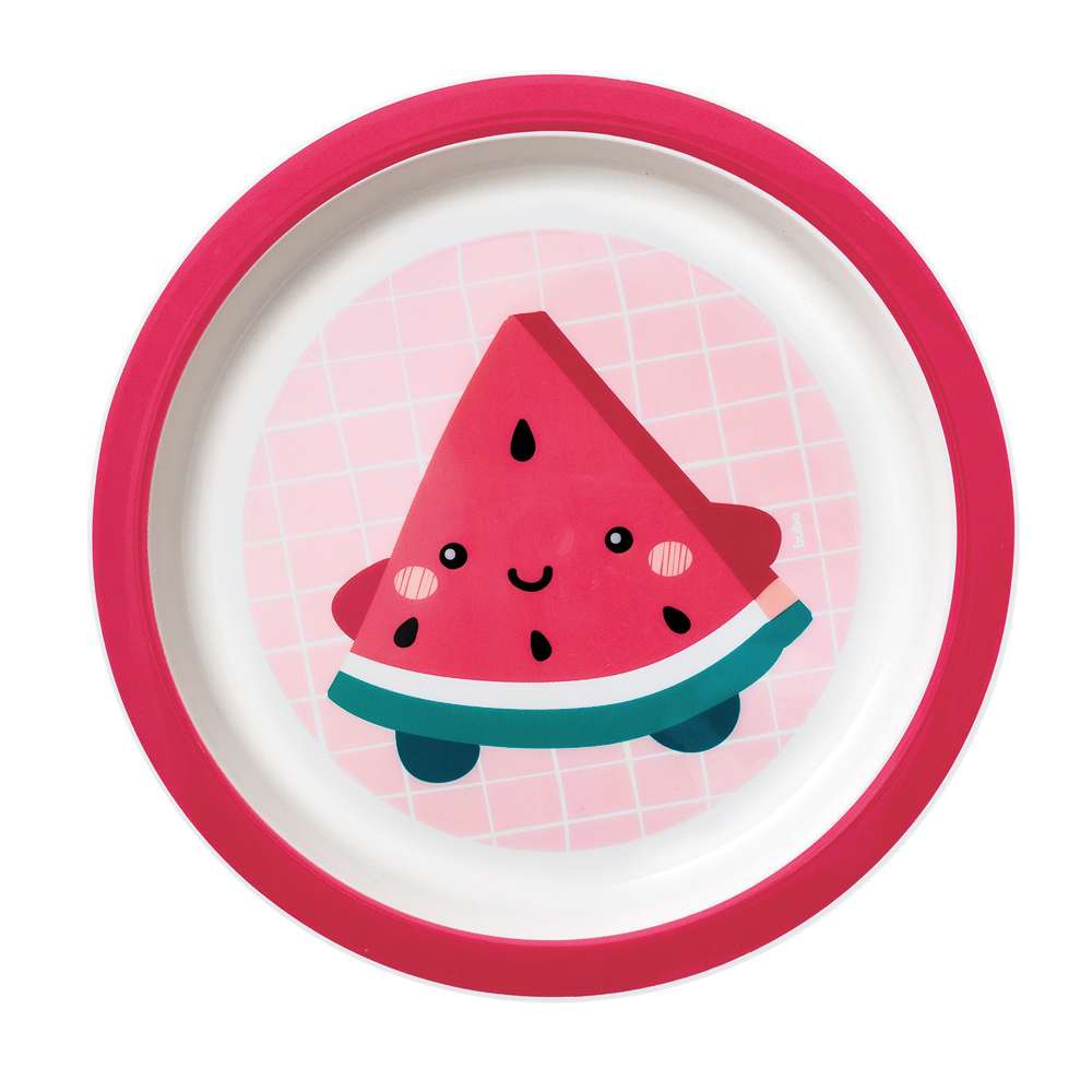Prato Bebê Infantil Raso Frutti Melancia - Buba