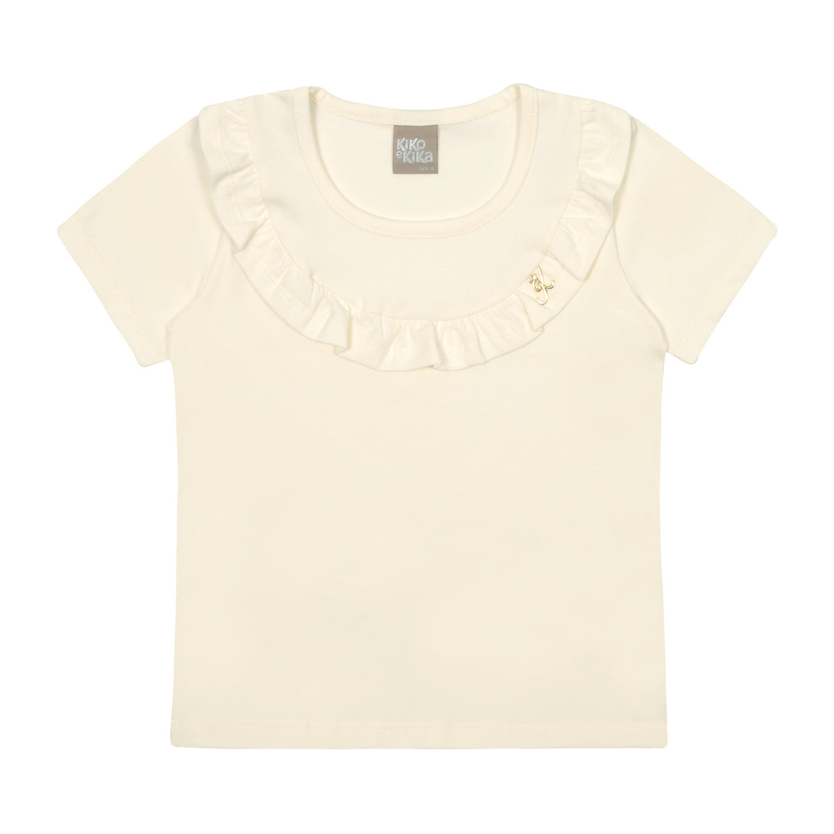 Blusa Infantil Manga Curta Cotton Com Gola - Kiko e Kika