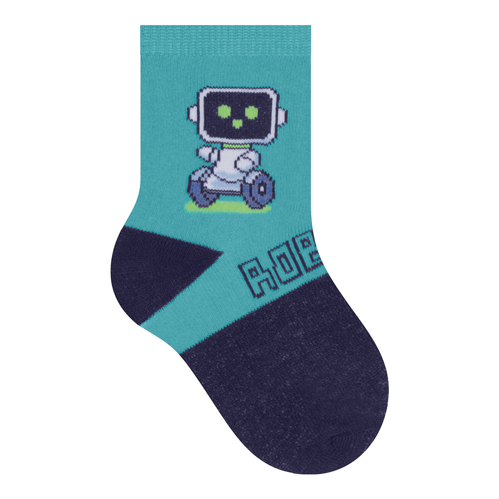 Kit 3 Pares Meia Cano Médio Bebê Menino Pipa - Selene