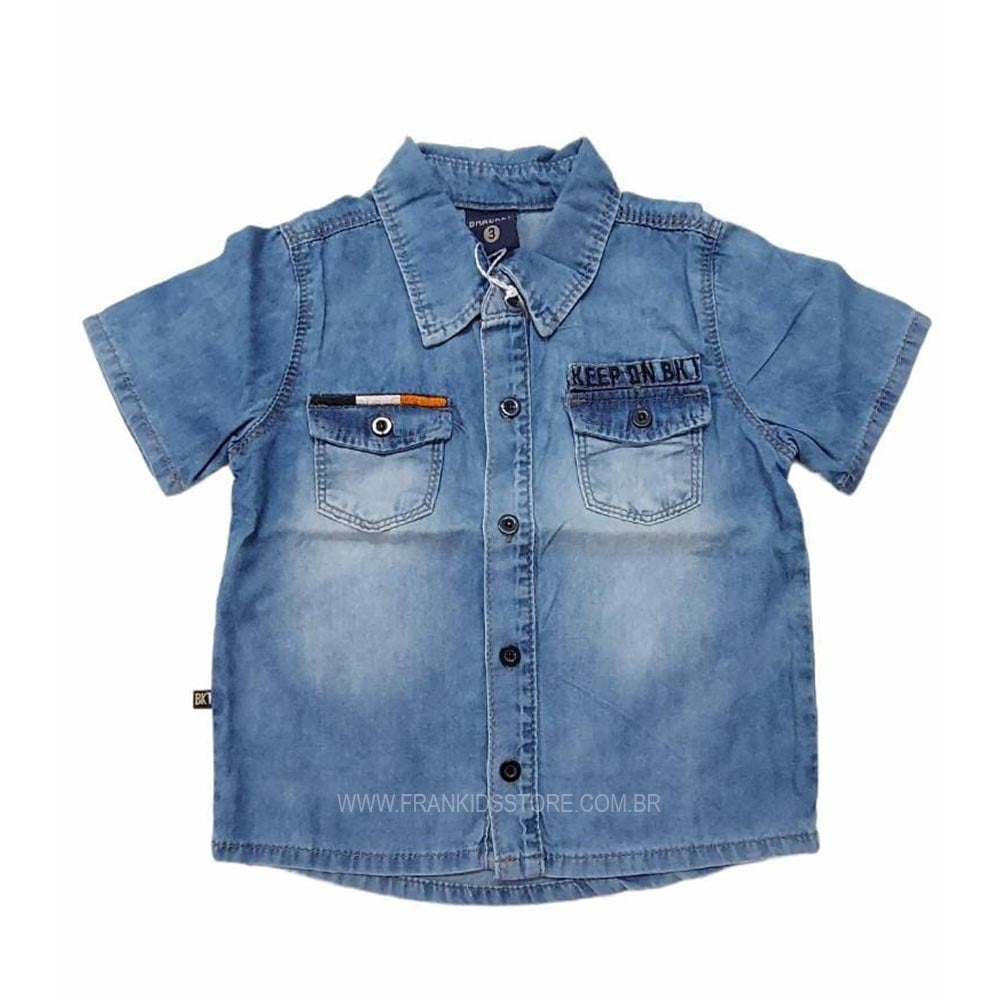 Camisa Jeans Azul Menino - Bracket Jeans